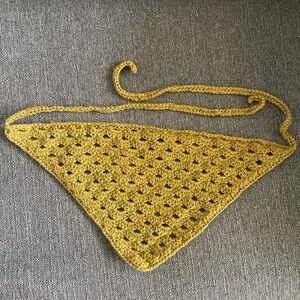 Handmade Crochet Yellow Bandana
